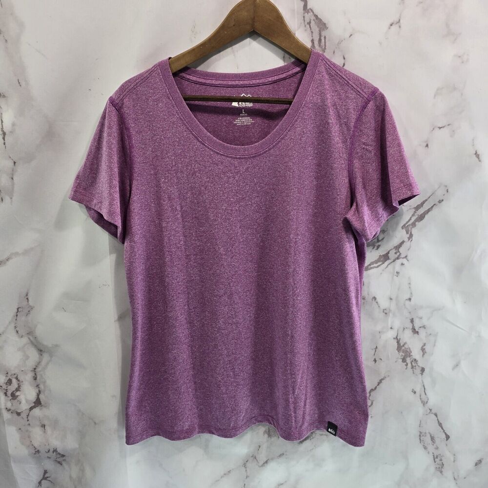 REI Co Op Shirt Womens Large Pink Purple Tech Short Sleeve Active Hiking